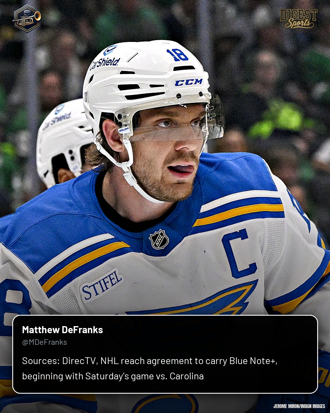 DirecTV, NHL Reach Deal To Carry Blue Note+ Starting Saturday Vs. Carolina